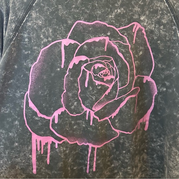 EUC LoveSick by Torrid Acid Wash Hoodie with Floral Graphics - Picture 5 of 6